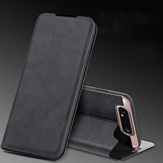 Coque Portefeuille Livre Cuir Etui Clapet L01 pour Samsung Galaxy A80 Noir