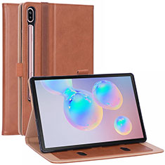 Coque Portefeuille Livre Cuir Etui Clapet L01 pour Samsung Galaxy Tab S6 10.5 SM-T860 Orange