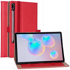 Coque Portefeuille Livre Cuir Etui Clapet L01 pour Samsung Galaxy Tab S6 10.5 SM-T860 Rouge