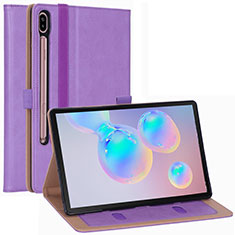 Coque Portefeuille Livre Cuir Etui Clapet L01 pour Samsung Galaxy Tab S6 10.5 SM-T860 Violet