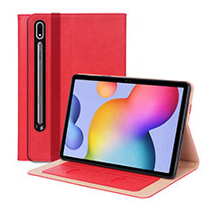 Coque Portefeuille Livre Cuir Etui Clapet L01 pour Samsung Galaxy Tab S7 4G 11 SM-T875 Rouge