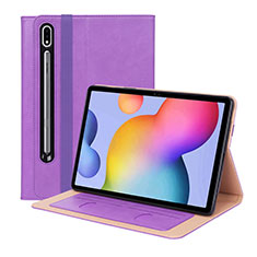 Coque Portefeuille Livre Cuir Etui Clapet L01 pour Samsung Galaxy Tab S7 4G 11 SM-T875 Violet