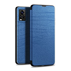 Coque Portefeuille Livre Cuir Etui Clapet L01 pour Vivo V20 Pro 5G Bleu