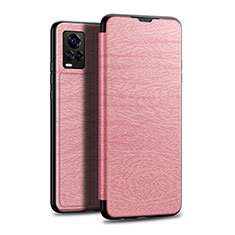 Coque Portefeuille Livre Cuir Etui Clapet L01 pour Vivo V20 Pro 5G Or Rose