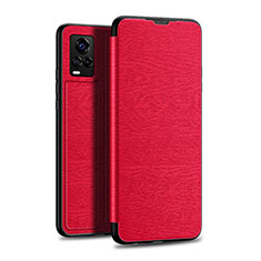 Coque Portefeuille Livre Cuir Etui Clapet L01 pour Vivo V20 Pro 5G Rouge