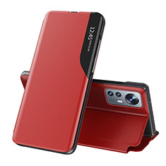 Coque Portefeuille Livre Cuir Etui Clapet L01 pour Xiaomi Mi 12 5G Rouge