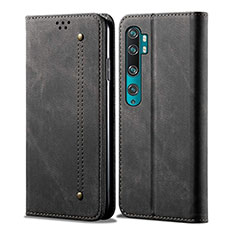Coque Portefeuille Livre Cuir Etui Clapet L01 pour Xiaomi Mi Note 10 Noir