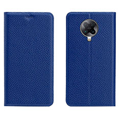 Coque Portefeuille Livre Cuir Etui Clapet L01 pour Xiaomi Poco F2 Pro Bleu