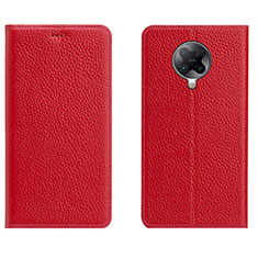 Coque Portefeuille Livre Cuir Etui Clapet L01 pour Xiaomi Poco F2 Pro Rouge