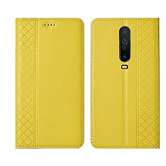 Coque Portefeuille Livre Cuir Etui Clapet L01 pour Xiaomi Redmi K30 4G Jaune