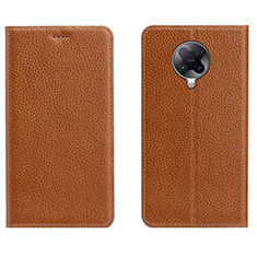 Coque Portefeuille Livre Cuir Etui Clapet L01 pour Xiaomi Redmi K30 Pro Zoom Orange