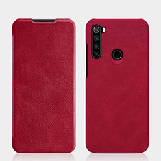 Coque Portefeuille Livre Cuir Etui Clapet L01 pour Xiaomi Redmi Note 8 (2021) Rouge