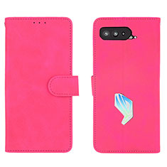 Coque Portefeuille Livre Cuir Etui Clapet L01Z pour Asus ROG Phone 5 Pro Rose Rouge