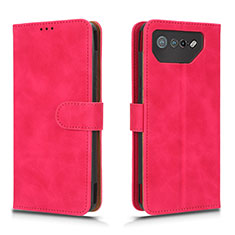 Coque Portefeuille Livre Cuir Etui Clapet L01Z pour Asus ROG Phone 7 Rose Rouge