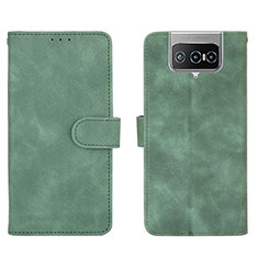 Coque Portefeuille Livre Cuir Etui Clapet L01Z pour Asus ZenFone 8 Flip ZS672KS Vert