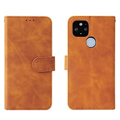 Coque Portefeuille Livre Cuir Etui Clapet L01Z pour Google Pixel 5a 5G Marron