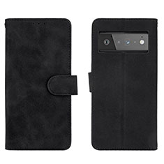 Coque Portefeuille Livre Cuir Etui Clapet L01Z pour Google Pixel 6 Pro 5G Noir