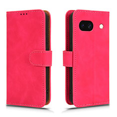 Coque Portefeuille Livre Cuir Etui Clapet L01Z pour Google Pixel 8a 5G Rose Rouge