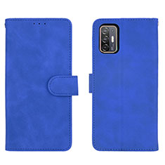 Coque Portefeuille Livre Cuir Etui Clapet L01Z pour HTC Desire 21 Pro 5G Bleu