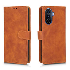 Coque Portefeuille Livre Cuir Etui Clapet L01Z pour Huawei Enjoy 50 Marron