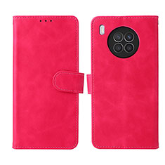 Coque Portefeuille Livre Cuir Etui Clapet L01Z pour Huawei Honor 50 Lite Rose Rouge