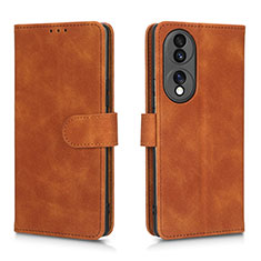 Coque Portefeuille Livre Cuir Etui Clapet L01Z pour Huawei Honor 70 5G Marron