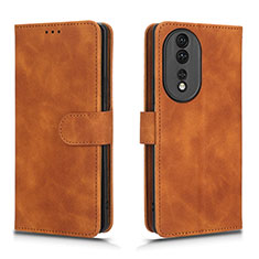 Coque Portefeuille Livre Cuir Etui Clapet L01Z pour Huawei Honor 80 5G Marron