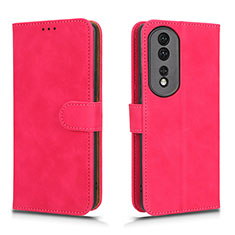 Coque Portefeuille Livre Cuir Etui Clapet L01Z pour Huawei Honor 80 Pro 5G Rose Rouge