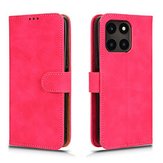 Coque Portefeuille Livre Cuir Etui Clapet L01Z pour Huawei Honor X6a Rose Rouge