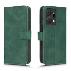 Coque Portefeuille Livre Cuir Etui Clapet L01Z pour Huawei Honor X7a Vert