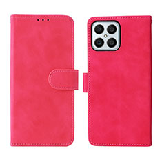 Coque Portefeuille Livre Cuir Etui Clapet L01Z pour Huawei Honor X8 4G Rose Rouge