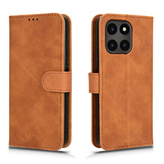 Coque Portefeuille Livre Cuir Etui Clapet L01Z pour Huawei Honor X8b Marron