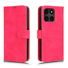 Coque Portefeuille Livre Cuir Etui Clapet L01Z pour Huawei Honor X8b Rose Rouge