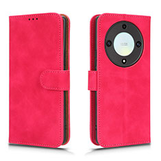Coque Portefeuille Livre Cuir Etui Clapet L01Z pour Huawei Honor X9a 5G Rose Rouge