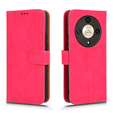 Coque Portefeuille Livre Cuir Etui Clapet L01Z pour Huawei Honor X9b 5G Rose Rouge