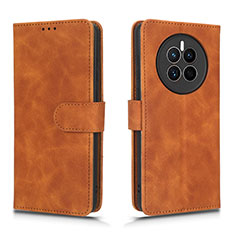 Coque Portefeuille Livre Cuir Etui Clapet L01Z pour Huawei Mate 50E Marron