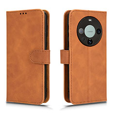 Coque Portefeuille Livre Cuir Etui Clapet L01Z pour Huawei Mate 60 Marron