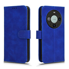 Coque Portefeuille Livre Cuir Etui Clapet L01Z pour Huawei Mate 60 Pro Bleu