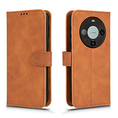 Coque Portefeuille Livre Cuir Etui Clapet L01Z pour Huawei Mate 60 Pro Marron