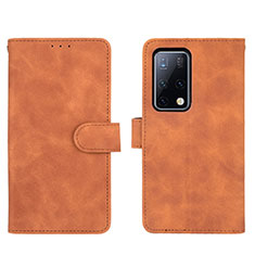 Coque Portefeuille Livre Cuir Etui Clapet L01Z pour Huawei Mate X2 Marron