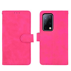 Coque Portefeuille Livre Cuir Etui Clapet L01Z pour Huawei Mate X2 Rose Rouge