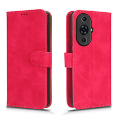 Coque Portefeuille Livre Cuir Etui Clapet L01Z pour Huawei Nova 11 Pro Rose Rouge