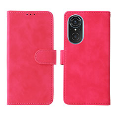 Coque Portefeuille Livre Cuir Etui Clapet L01Z pour Huawei Nova 9 SE Rose Rouge