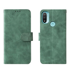 Coque Portefeuille Livre Cuir Etui Clapet L01Z pour Motorola Moto E20 Vert