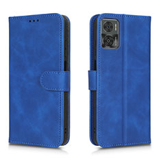 Coque Portefeuille Livre Cuir Etui Clapet L01Z pour Motorola Moto E22 Bleu