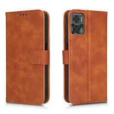 Coque Portefeuille Livre Cuir Etui Clapet L01Z pour Motorola Moto E22 Marron