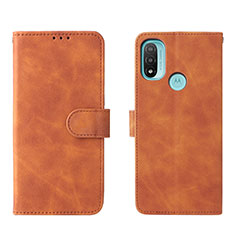 Coque Portefeuille Livre Cuir Etui Clapet L01Z pour Motorola Moto E30 Marron