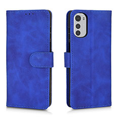 Coque Portefeuille Livre Cuir Etui Clapet L01Z pour Motorola Moto E32s Bleu