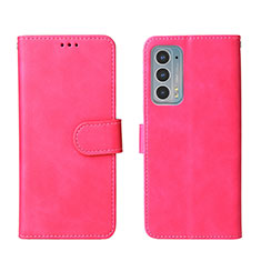 Coque Portefeuille Livre Cuir Etui Clapet L01Z pour Motorola Moto Edge 20 5G Rose Rouge