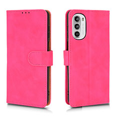 Coque Portefeuille Livre Cuir Etui Clapet L01Z pour Motorola Moto Edge (2022) 5G Rose Rouge